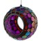 Sunnydaze Round Mosaic Fly-Through Hanging Bird Feeder - 6 in - Purple by